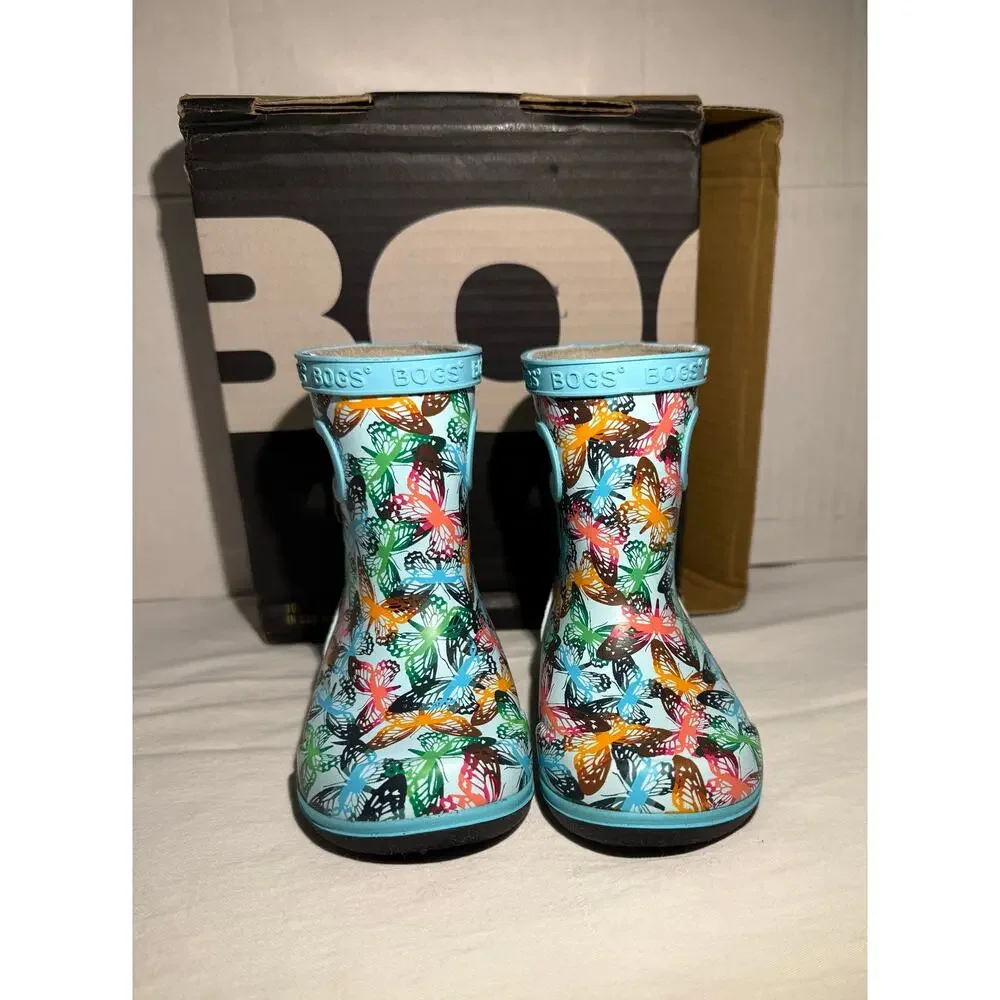 Bogs Skipper ll butterfly Waterproof Rain Boot multicolor Size 5 Infant ~ NEW
